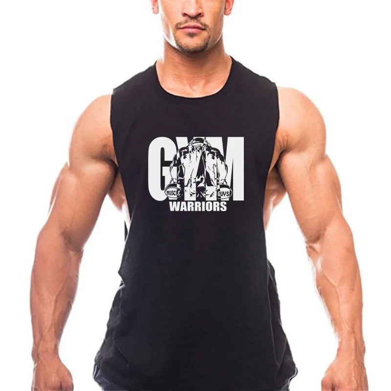 Gym Hooded Tank Top Men Summer Fitness Clothing Bodybuilding Hoody Vest Mens Sports Fashion Cotton Sleeveless T Shirts plus Size
