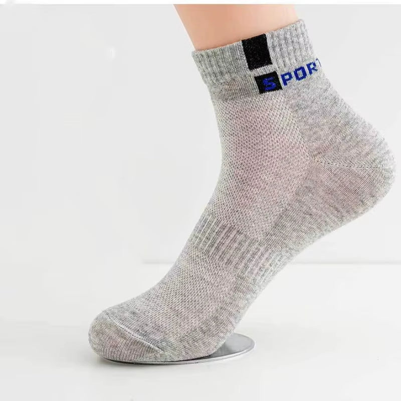 10Pcs=5 Pairs Men Socks Set Cotton Breathable Sweat-Absorbent Spring Autumn Black Socks Business Socks Pack Big Size EU 44 47 48