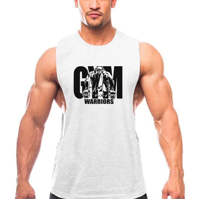 Gym Hooded Tank Top Men Summer Fitness Clothing Bodybuilding Hoody Vest Mens Sports Fashion Cotton Sleeveless T Shirts plus Size