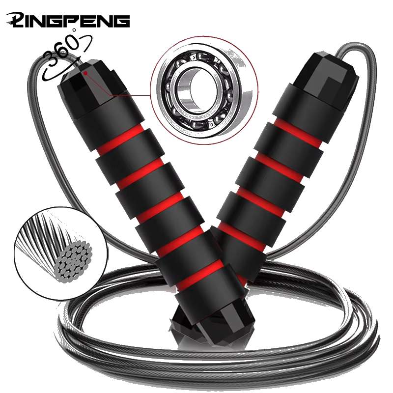 With Ball Bearings Adjustable Tangle-Free Speed Wire Jump Rope Workout with Foam Handles for Fitness Home Workouts and Slim Body