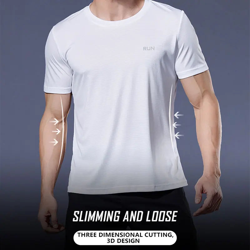 Black Compression Men T-Shirts Workout Sports Running T-Shirt Short Sleeve Quick Dry Tshirt Fitness Exercise Gym Clothing