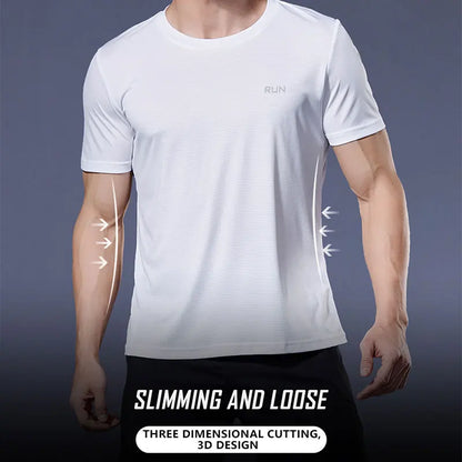 Black Compression Men T-Shirts Workout Sports Running T-Shirt Short Sleeve Quick Dry Tshirt Fitness Exercise Gym Clothing