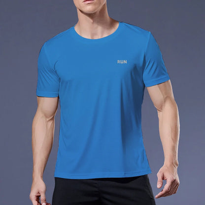 Black Compression Men T-Shirts Workout Sports Running T-Shirt Short Sleeve Quick Dry Tshirt Fitness Exercise Gym Clothing