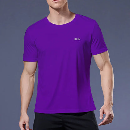Black Compression Men T-Shirts Workout Sports Running T-Shirt Short Sleeve Quick Dry Tshirt Fitness Exercise Gym Clothing