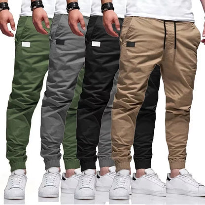 New Cargo Pants Men'S Loose Straight Sports Clothing Solid Color Sweatpants Large Size Joggers Woven Pants Casual Male Trousers
