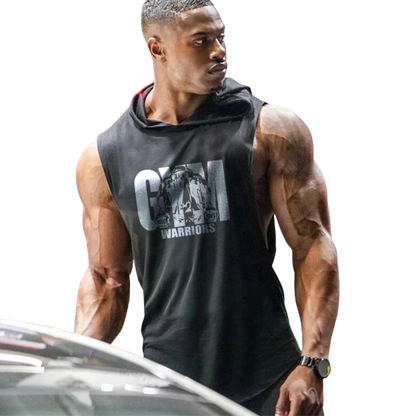 Gym Hooded Tank Top Men Summer Fitness Clothing Bodybuilding Hoody Vest Mens Sports Fashion Cotton Sleeveless T Shirts plus Size