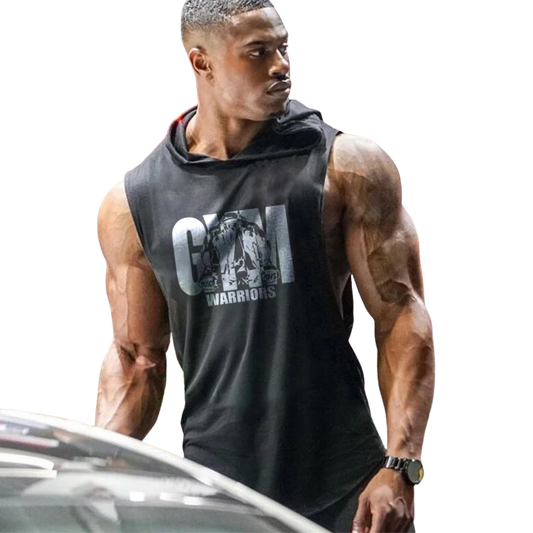 Gym Hooded Tank Top Men Summer Fitness Clothing Bodybuilding Hoody Vest Mens Sports Fashion Cotton Sleeveless T Shirts plus Size