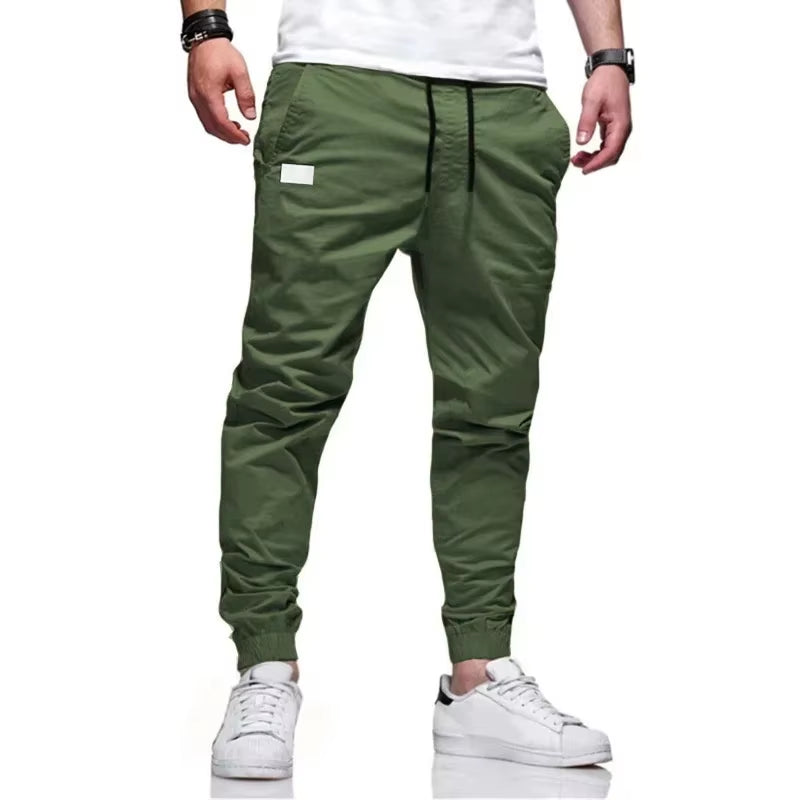 New Cargo Pants Men'S Loose Straight Sports Clothing Solid Color Sweatpants Large Size Joggers Woven Pants Casual Male Trousers