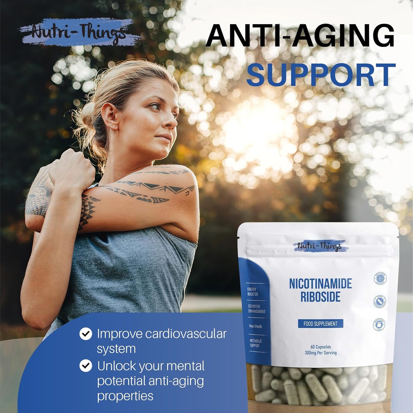 Nicotinamide Riboside Supplement | 60 Capsules | NAD+ Energy Booster