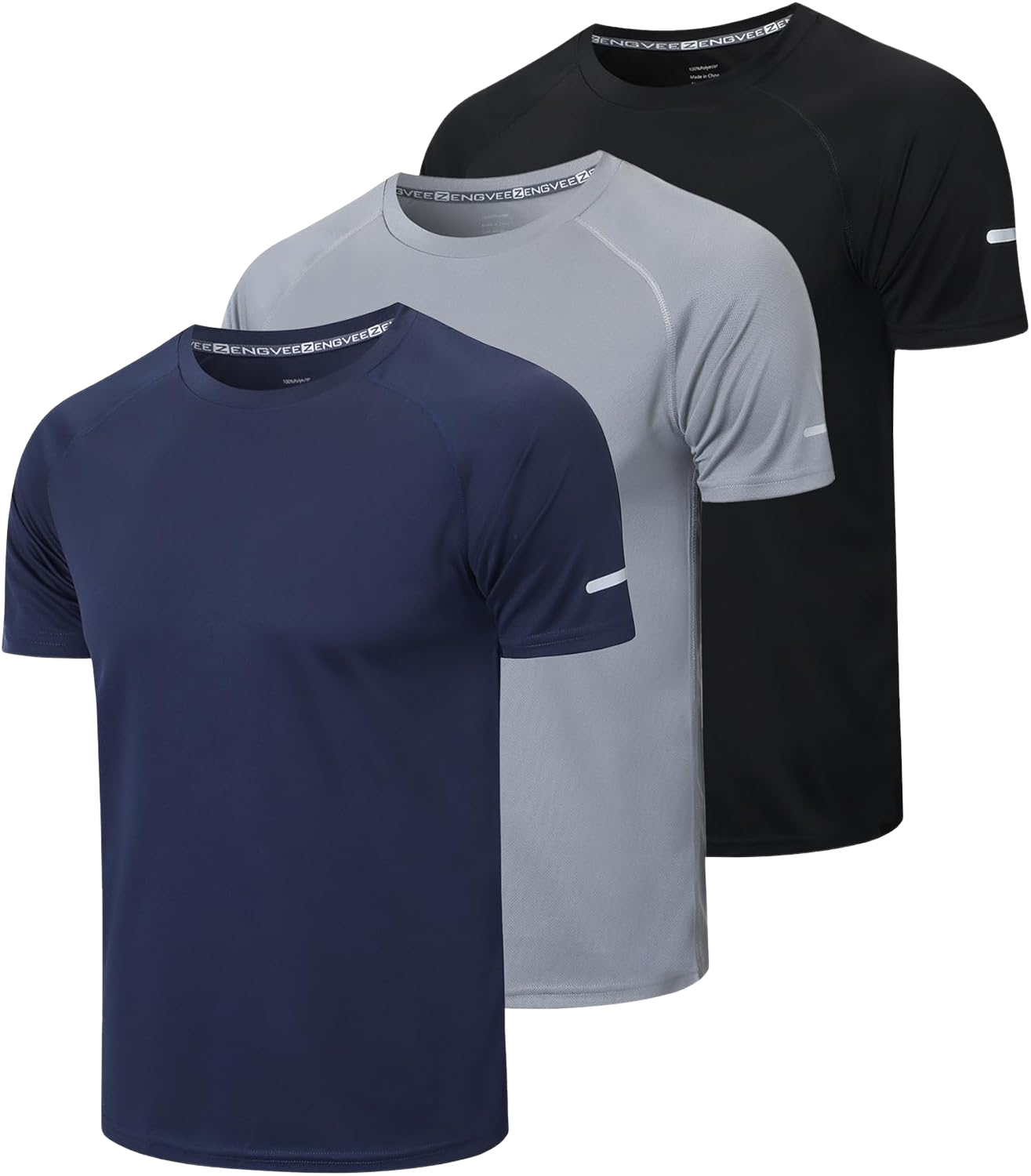 Gaiatiger 1/3 Pack Mens T-Shirts Quick Dry Short Sleeve Tops Moisture Wicking Ac