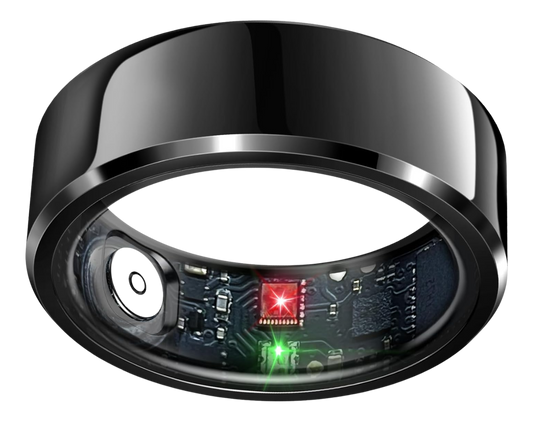 Smart Ring Health Tracker, Sleep Tracker Ring with Heart Rate, Waterproof Fitness Ring for Activity Monitoring/Steps/Distance/Calories, Air Gestures, up to 7-Day Battery, for Ios Android (Black,#10)