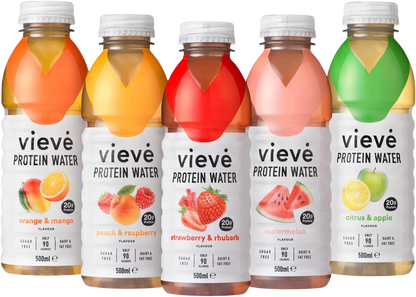 Vieve Protein Water 10X500Ml Mixed Variety Flavour Pack 20G Protein Sugar Free