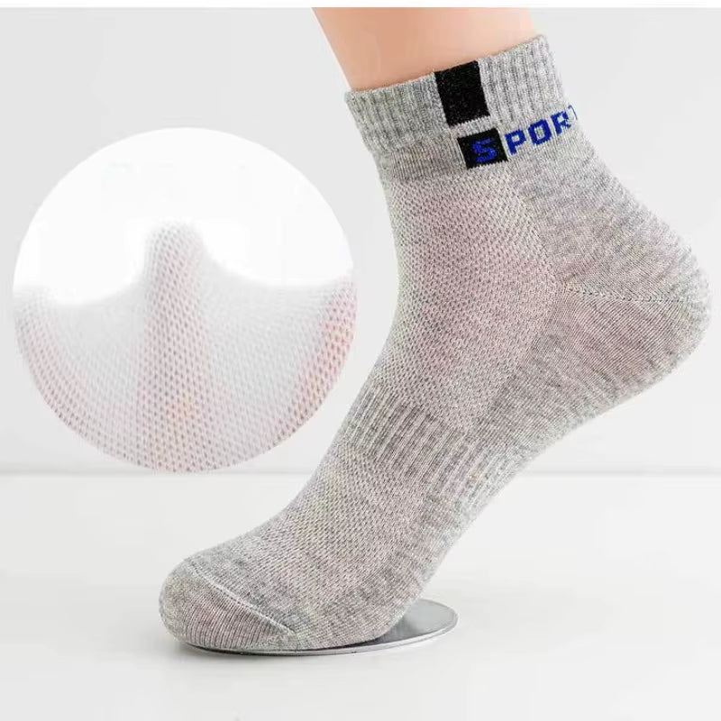 10Pcs=5 Pairs Men Socks Set Cotton Breathable Sweat-Absorbent Spring Autumn Black Socks Business Socks Pack Big Size EU 44 47 48