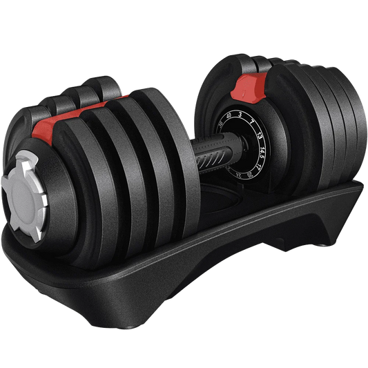40Lb Adjustable Dumbbell Set with Anti-Slip Handle and Tray, Black